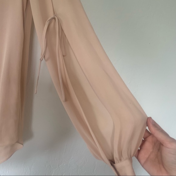 Haute Hippie Silk Georgette Blouse In Blush - Picture 11 of 11